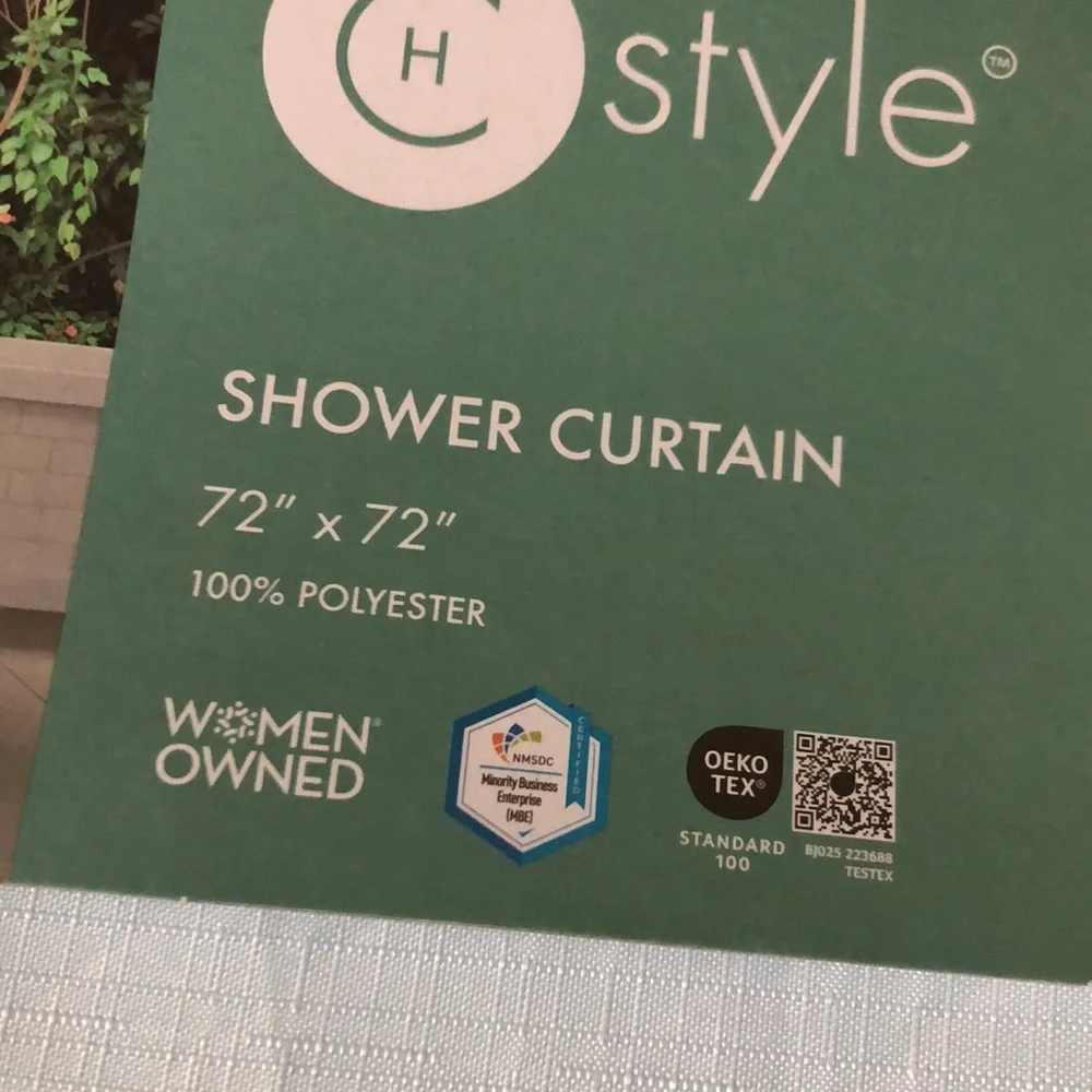 CH Style Mint Green and White Shower Curtain
